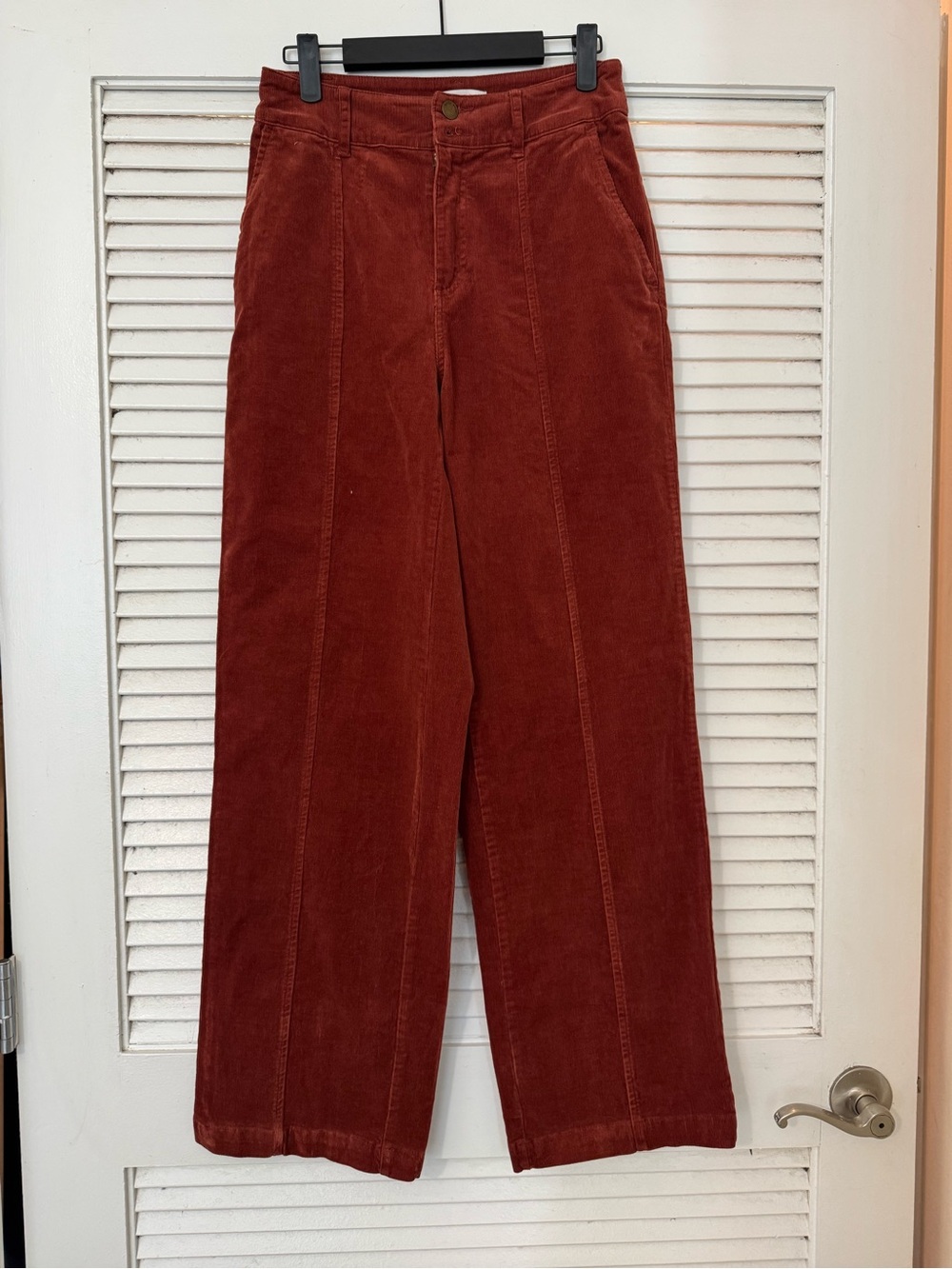 Knox Rustic Corduroy Boot-Cut Pants in Rust
